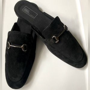 ASOS Black Suede Loafers with Silver Detail